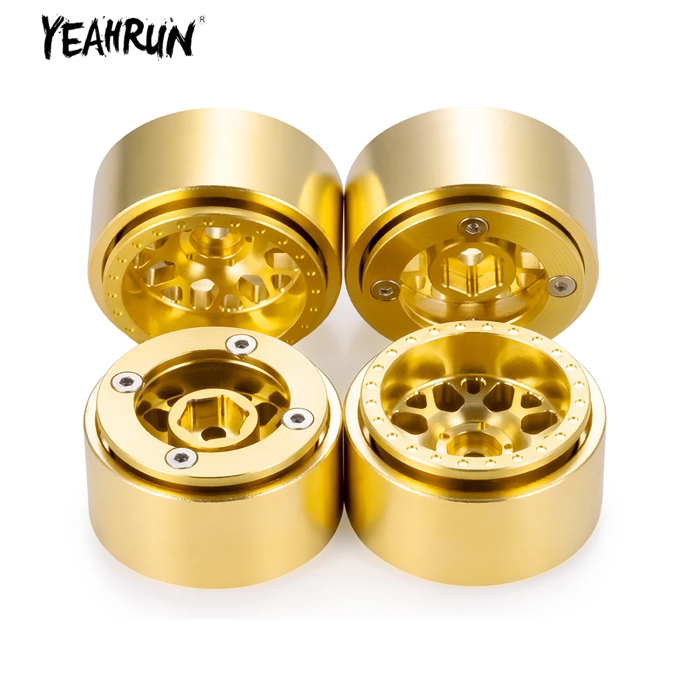 

YEAHRUN Metal Beadlock Wheel Rims with Counterweight for TRX4-M 1/18 RC Crawler Car Model Upgrade Parts