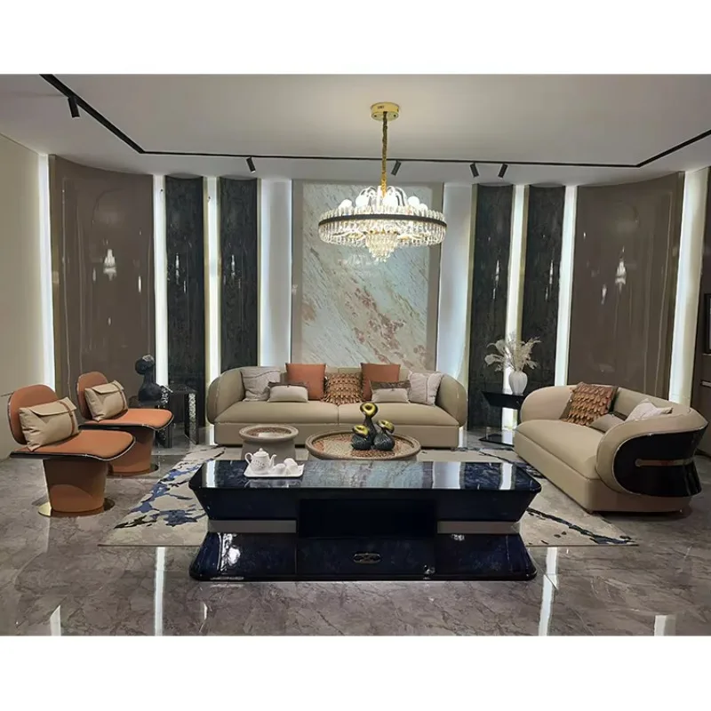 

Living room leather sofa cover fashionable modern hotel lounge 3 seats living room furniture sofa home VIP room