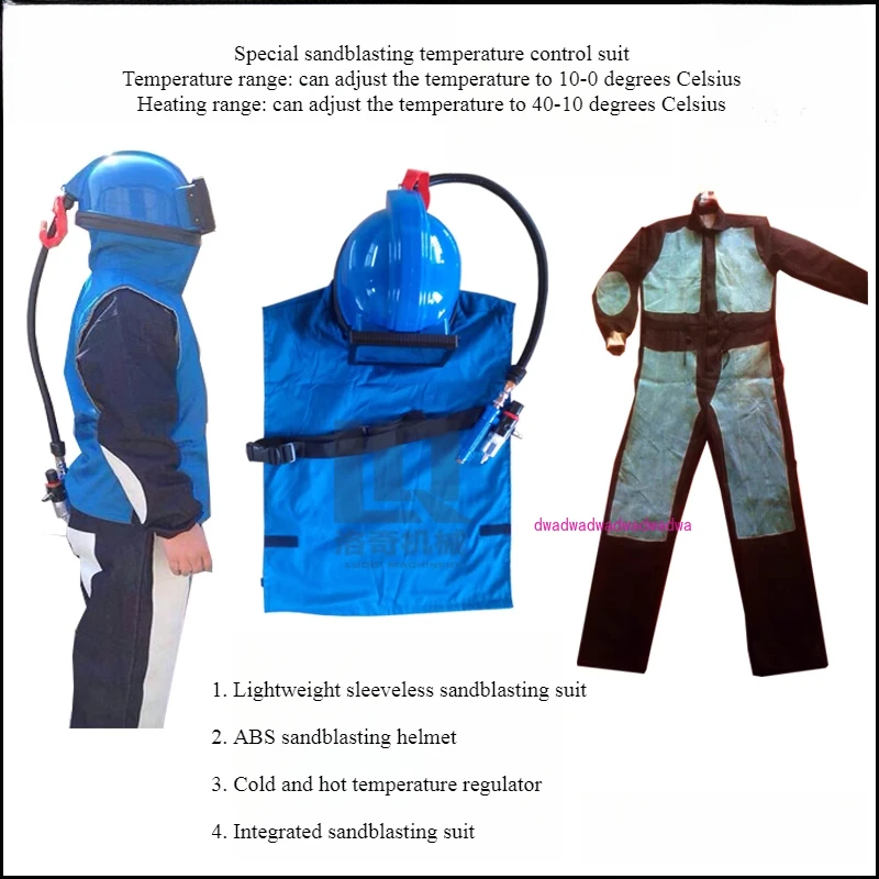 

Цельный костюм для пескоструйной обработки, пескоструйный шлем, регулируемая температура, очиститель фильтра с активированным углем, полный комплект