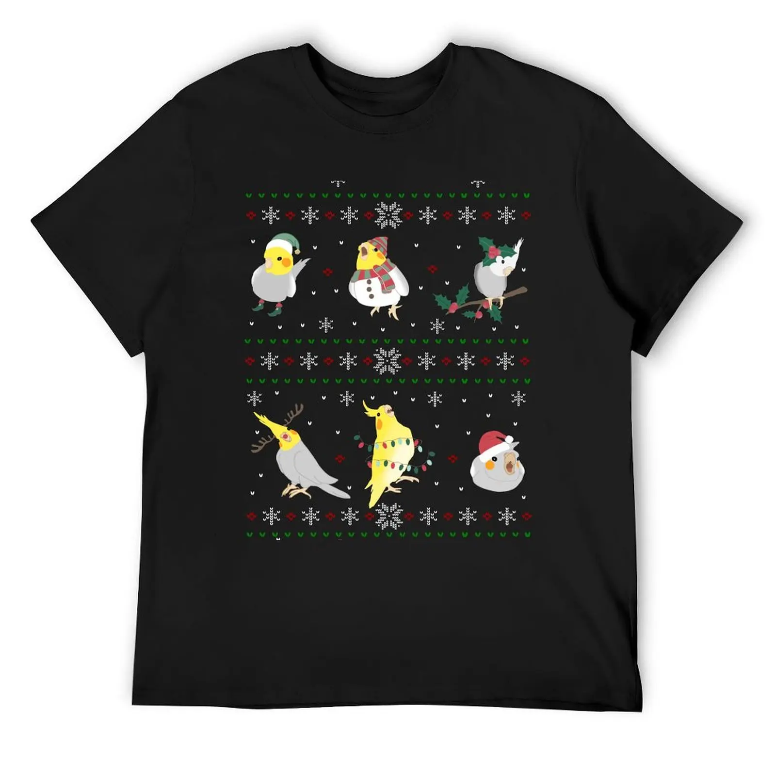 cockatiel ugly christmas T-Shirt vintage graphic tee customs graphic t shirt vintage plain compression shirt men