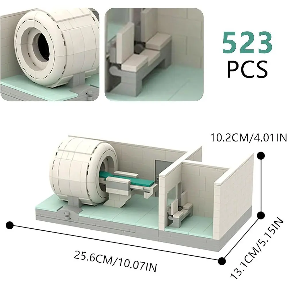医療遊び用 MRI 機械おもちゃセット、523 ピースのビルディングブロック、MOC 愛好家や部屋の装飾に最適