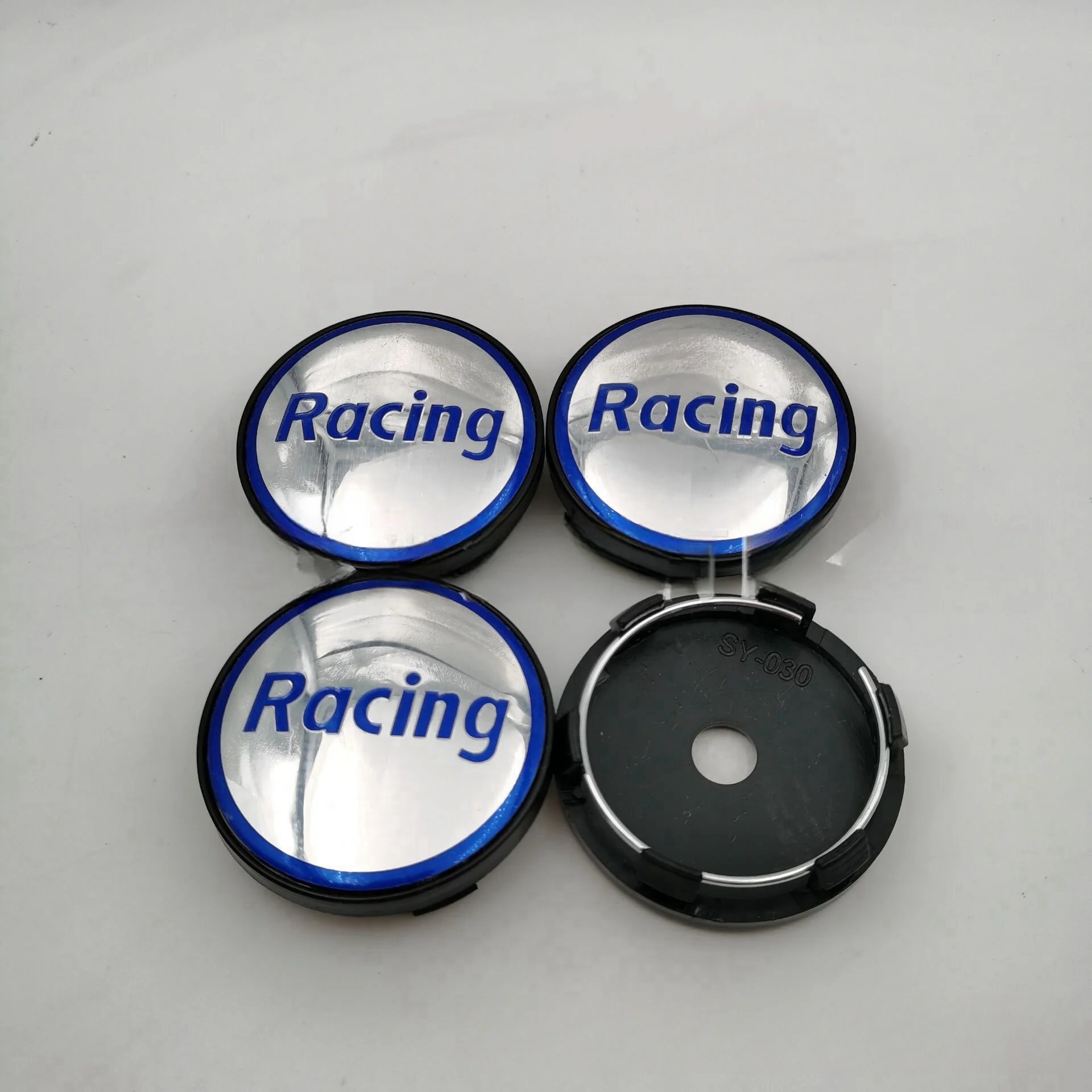 4Pcs Car Wheel Center Caps Sticker with Racing letter Emblem Rims Hubcaps Cover for Ford Mercedes Bzens Volkswagen golf BMW FIAT