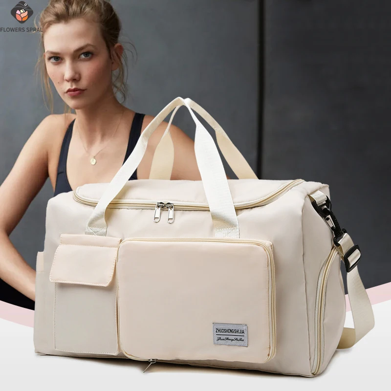 Fitness And Travel Luggage Bag, Dry And Wet Separation Design, Portable With Shoe Compartment, Suitable For Exercise And Travel