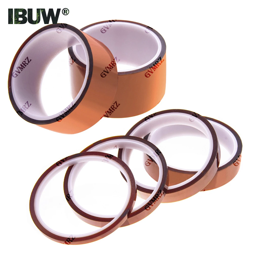 3D Printer Kapton Tape Assortment Kit 5/10/15/20/40/50MM High Temperature Resistant Polyimide Tape for 3D Printing Heat Bed