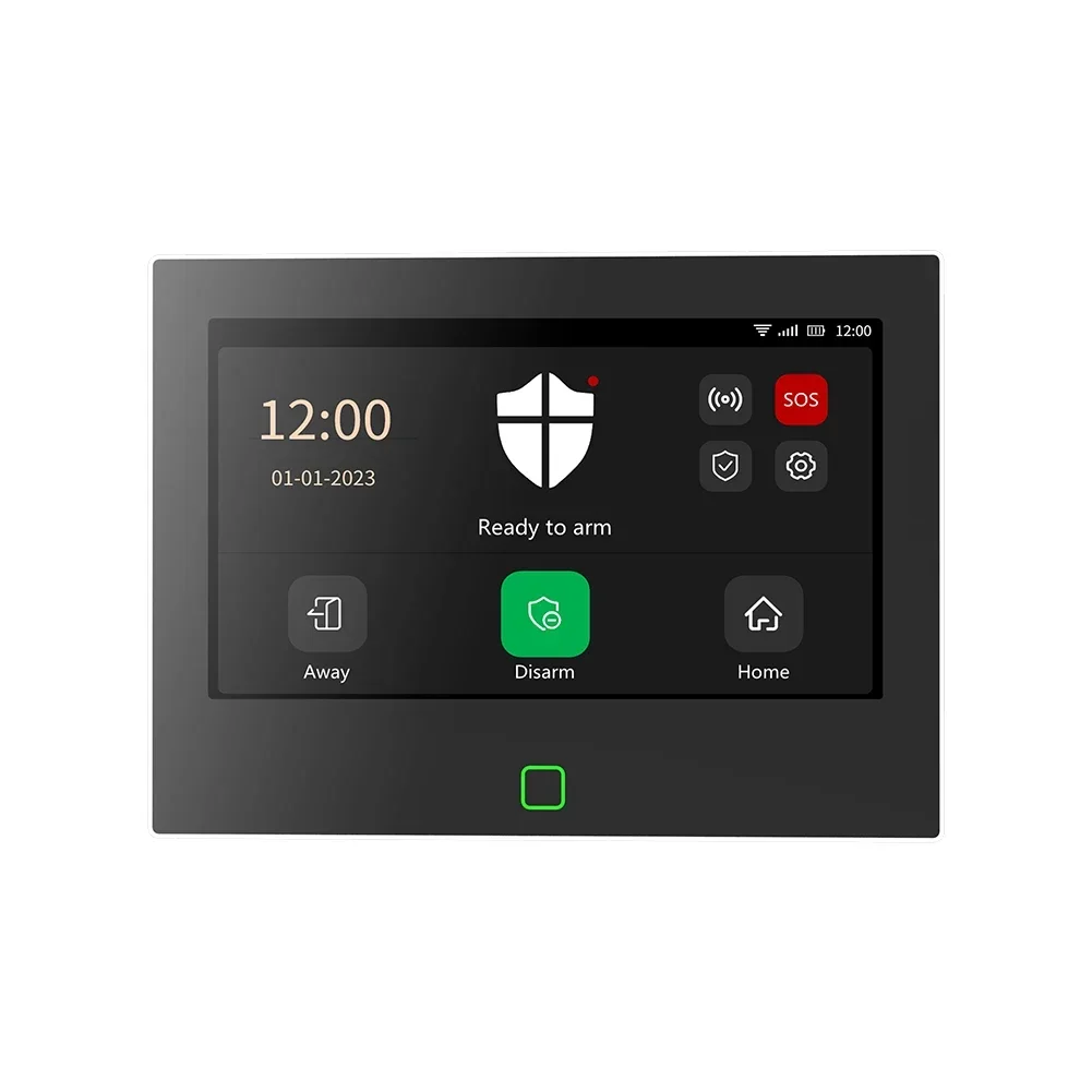 SZMYQ Tuya Smart Home Alarm System 7INCHES 4G & WIFI & RF433 TOUCH SCREEN 8 Wired Zone Security HD Alarm Security PANEL