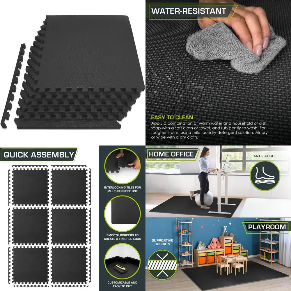 Rompecabezas Extra Grueso de ¾” y 1”, Losetas Encajables de EVA oam o Protectoras, Acolchadas para Entrenamiento, Pisos o Equipos de Gimnasio y Hogar