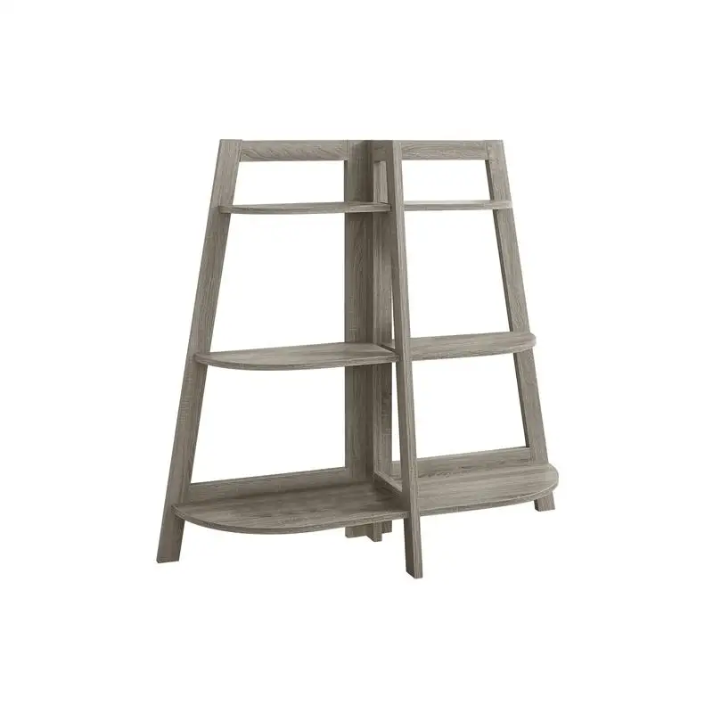 

Contemporary 3-Tier Bookshelf, 48" Etagere for Office & Bedroom, Brown Laminate, Modern Design