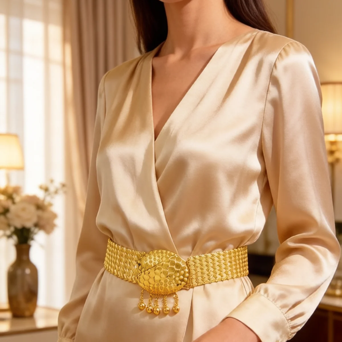 Turkish Bride Gold-Plated Belt For Waist Decoration