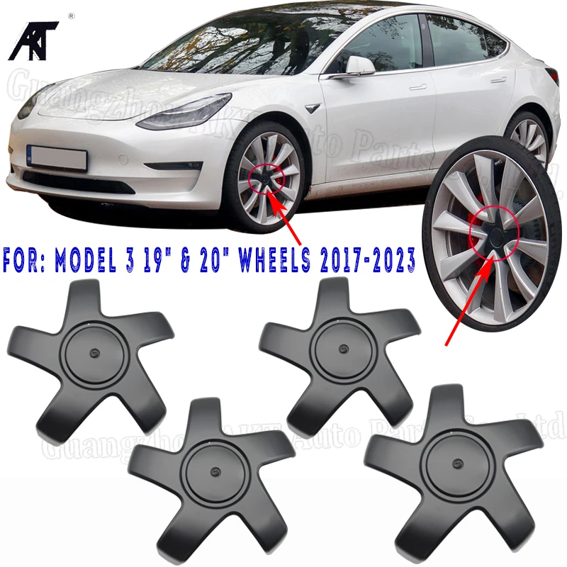 4pcs Wheel Hub Cap for 2017-2023 Tesla Model 3 center cap 19