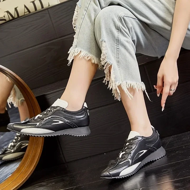 High quality Women\'s Sneakers 2024 New Pointed Casual Shoes Women Fashion Autumn Spring Platform German Training Shoes Women