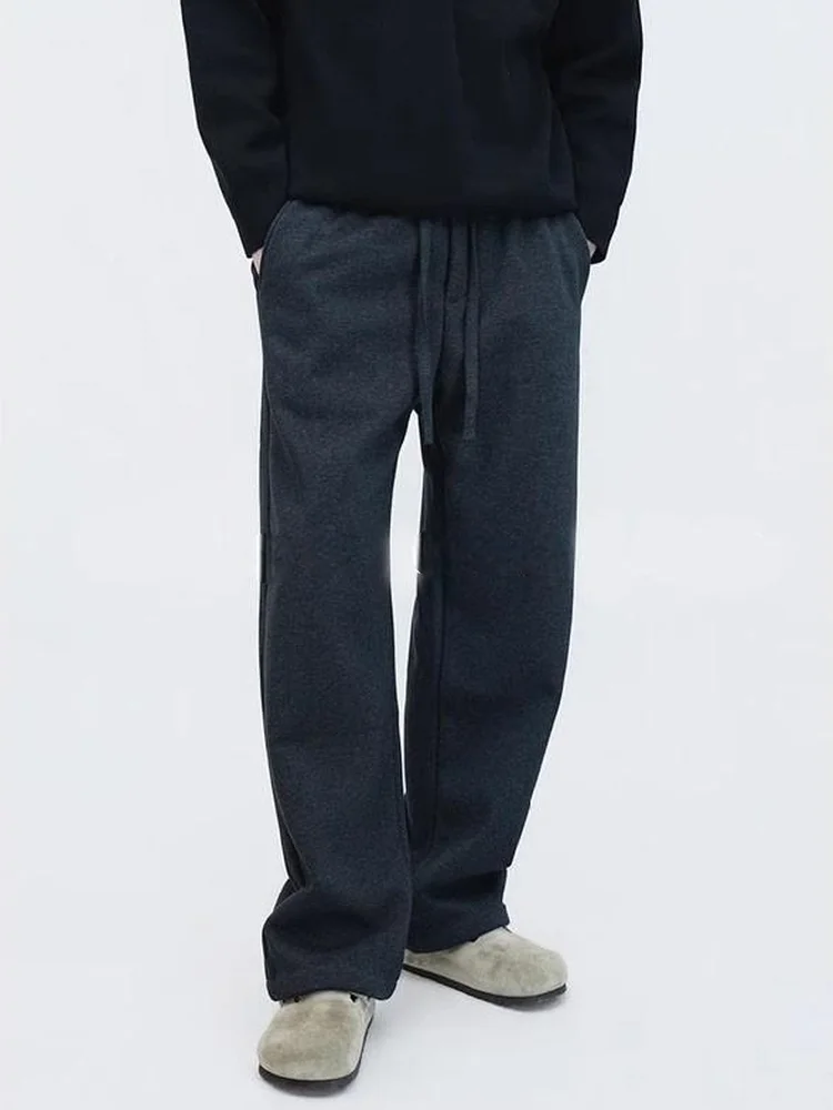 

Men's Casual Loose Spor Wide Leg Straight Cut Trousers Autumn Winter Faion Comfortable Versatile Long Pants