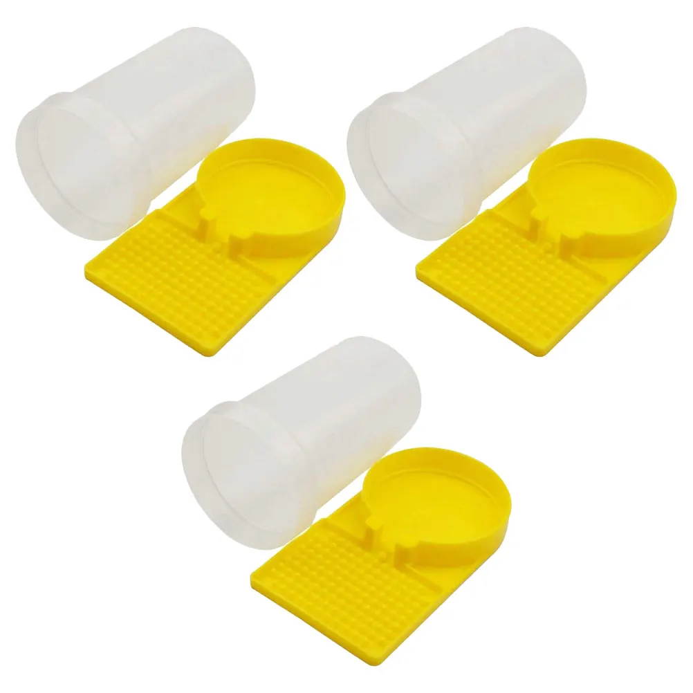 

3pcs Nest Door Bee Feeder Water Dispenser Durable Plastic Safe Easy Clean Prevent Drowning Bees Drinking Cup Hive Entrance