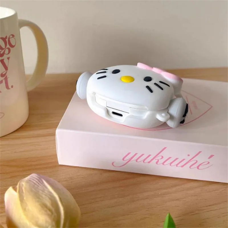 غطاء جراب سماعة أذن Miniso-Hello Kitty ، غطاء سماعات أذن لاسلكية من السيليكون الناعم مع خطاف ، سماعات Samsung Galaxy Buds FE ، Live ، Pro 2