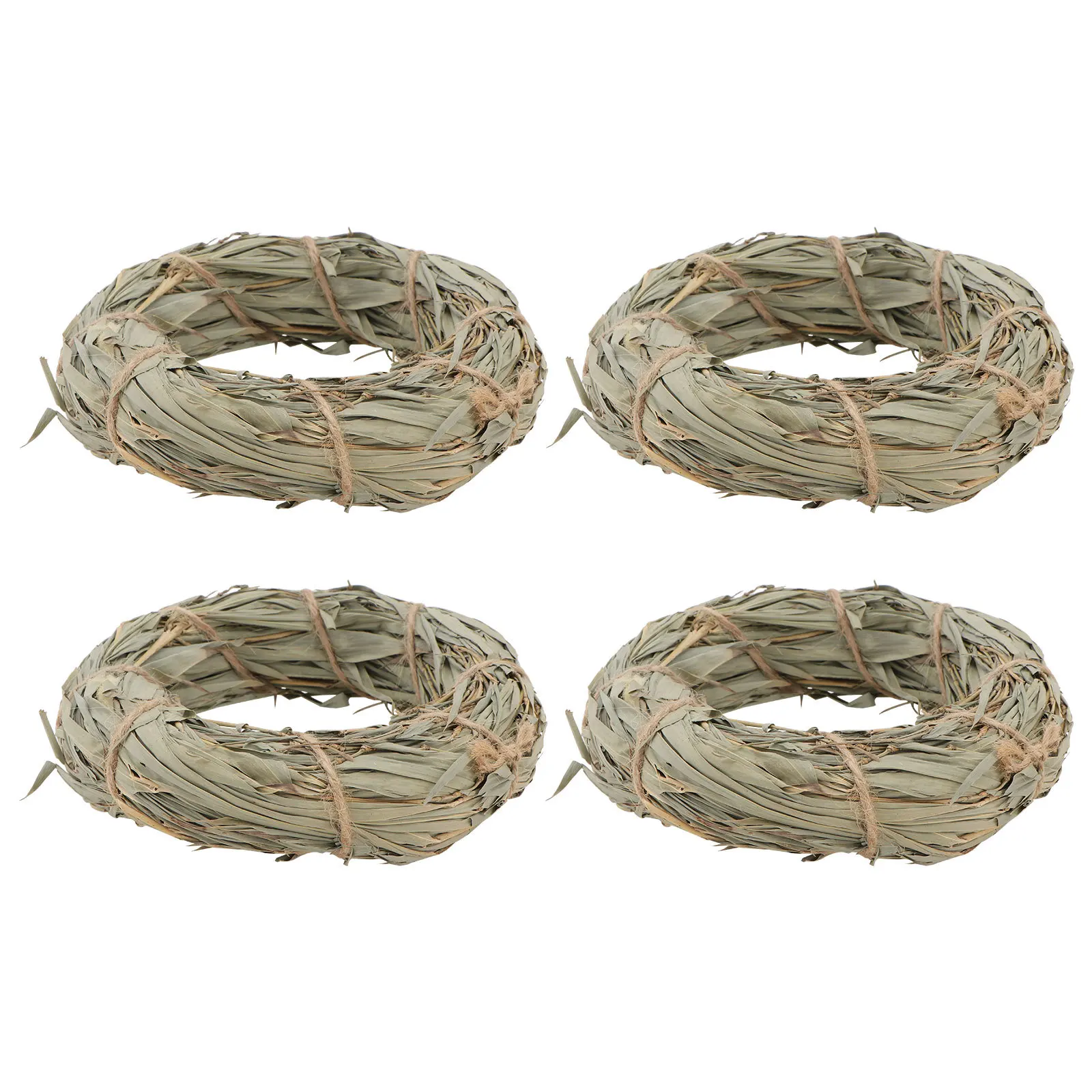 

4pcs Molar Grass Ring Natural Rabbit Chewing For Hamster Teeth Grinding Wood Rabbit Chewing Weaving Grass Ring Color Chew