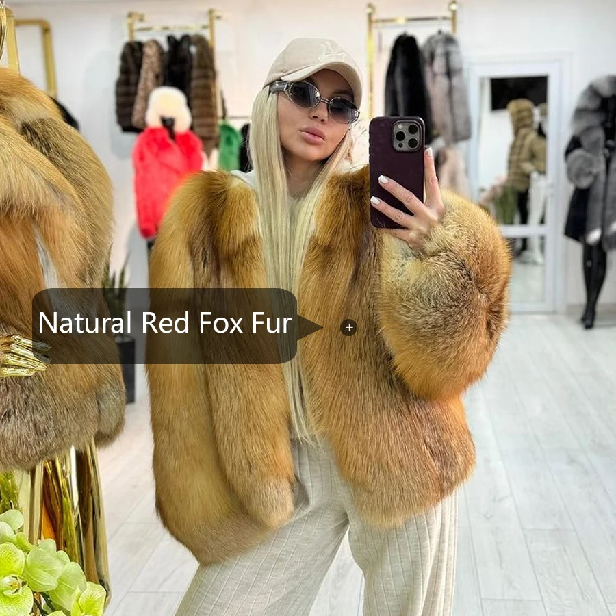 Real Red Fox Fur Coats High Quality Fox Fur Coat For Women 2024 New Arrivals Genuine Fox Fur Jackets