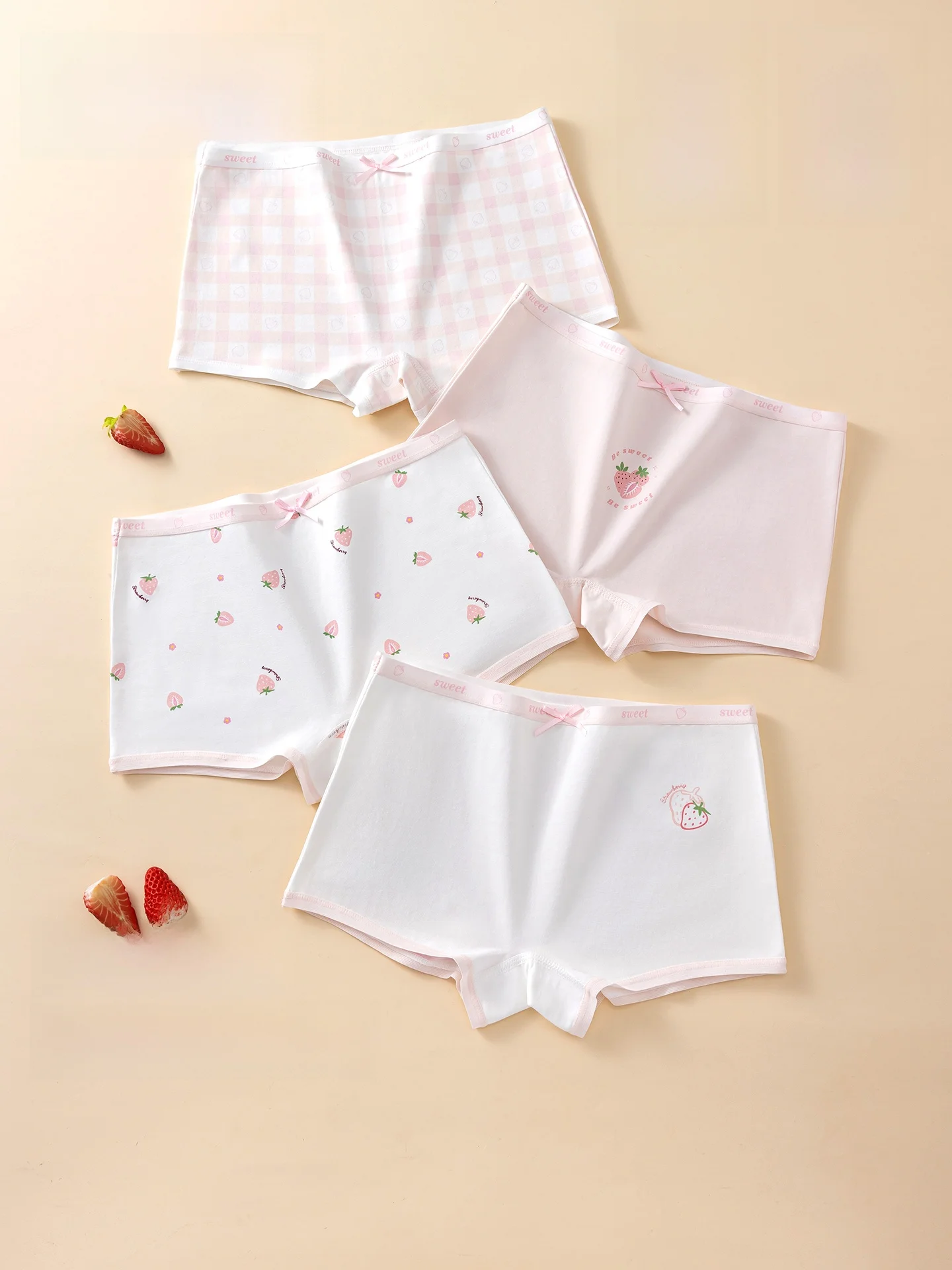 Girls Pure Cotton Underwear Development Period Four Corners Breathable Shorts Flat Angle Innerwear Comfortable Soft Cotton Pants