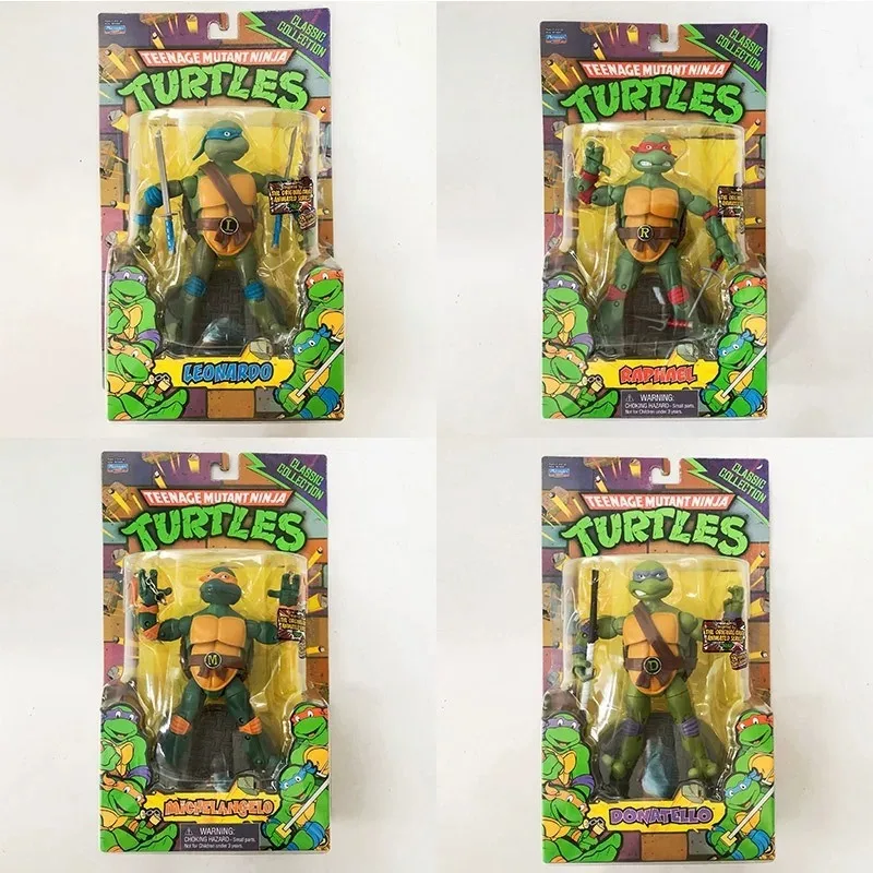 Classic Retro Teenage Mutant Ninja Turtles Raphael Donatello TMNT Action Figurine Desk Anime Model Toy Figures Gift 1PCS Random