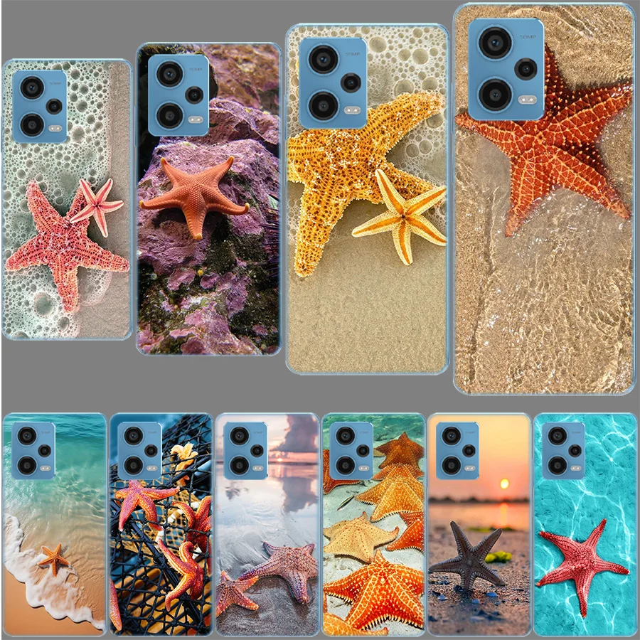 Starfish on The Clear Sea Beach Funda For Redmi Note 13 Pro+ 5G Plus 12 12C 10 10C 10A 9 9T 9C 9A 8 8A 7 7A K70 K60 K40 K20 Pro