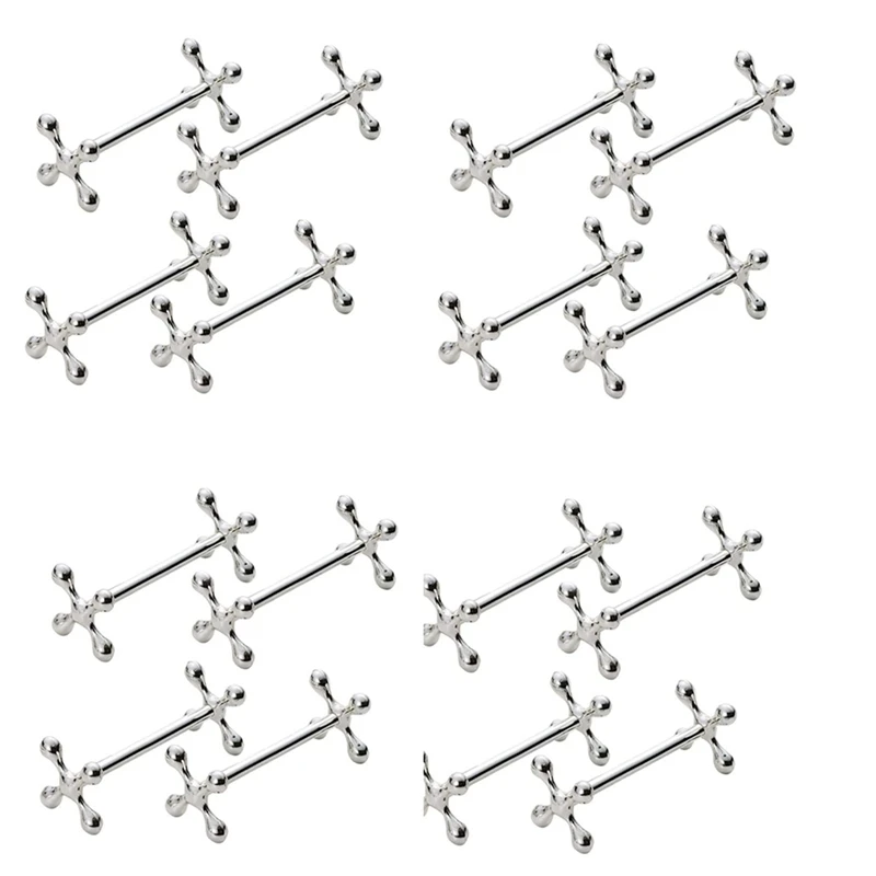 

16 Pcs Zinc Alloy Chopsticks Rest Spoons Stand Forks Knifes Holder Rack Stand Metal Craft Table Decoration (Silver)