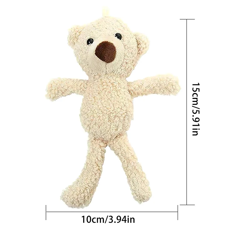 1Pc Cute Stuffed Bear Dolls Soft Mini Animal Plush Keychain Room Decorations Car Decoration Props‘
