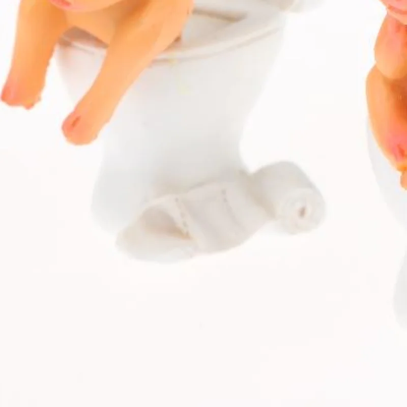 Cute Pig Figurine On The Toilet - A Whimsical Bathroom Desk Decoration That Relieves Stress And Serves As An Exquisite Ornament