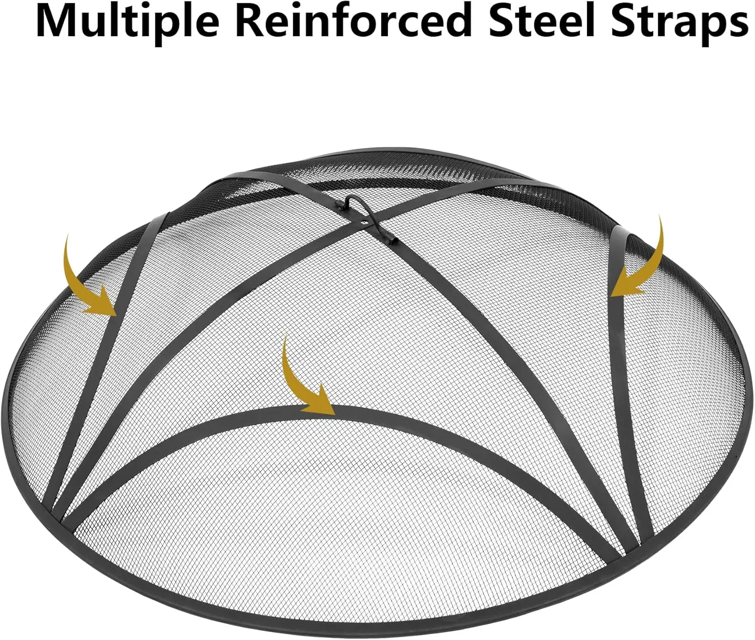 Reinforced Steel Round Fire Pit Screen Cover,Outdoor Patio FirePit Spark Screens,Heavy Duty Steel Mesh Fire Pit Ember Lid