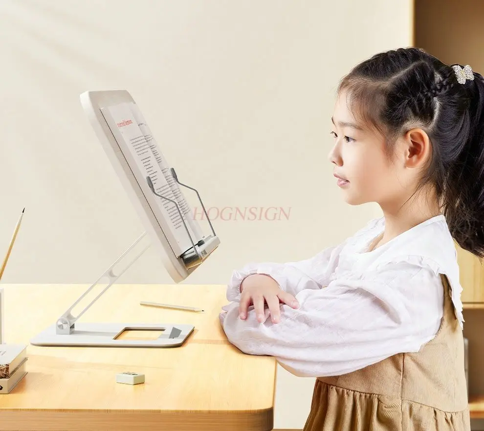 1set Children's reading stand with adjustable height and multifunctional telescopic desktop fixed book clip