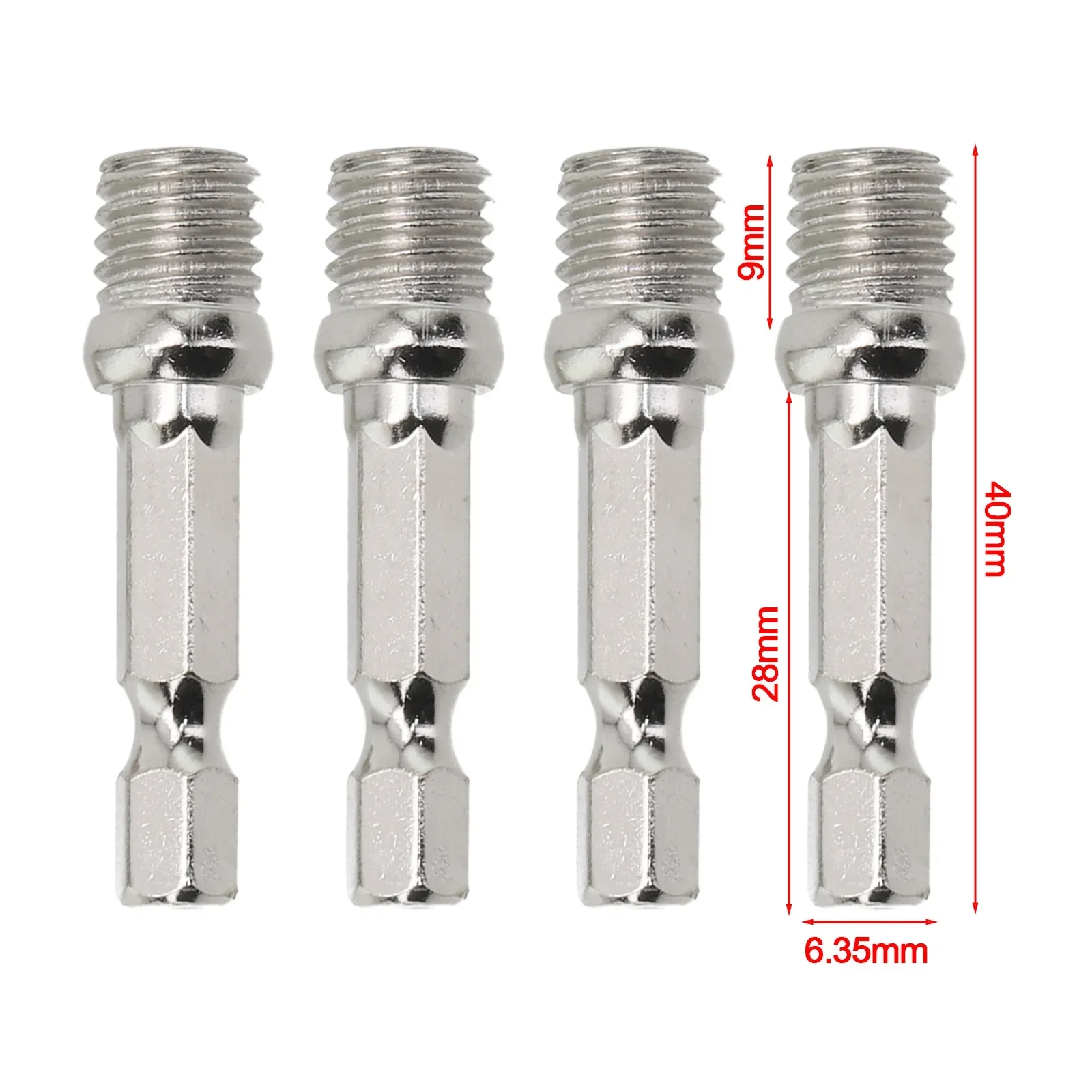 Drill Chuck Connecting Rod 1/4 2pcs Connecting Rod Adapter M10 6mm Shank Diameter For Extension Electric Drill