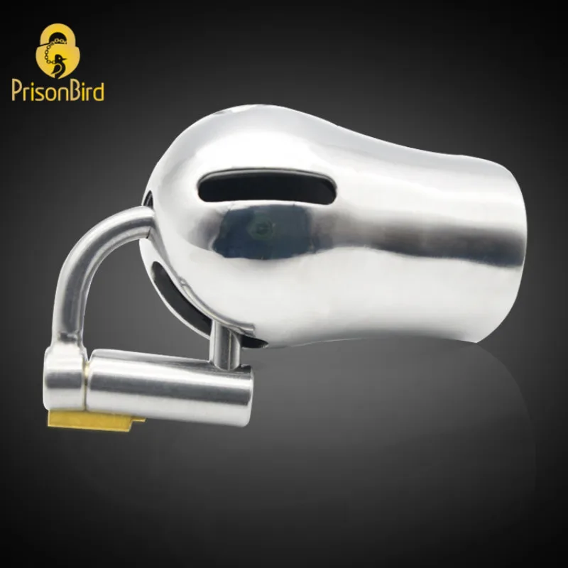 CHASTE BIRD New Male Luxury Chastity Device Stainless Steel Cock Penis Cage with Titanium Plug PA Magic Lock Sex Toy BDSM A294