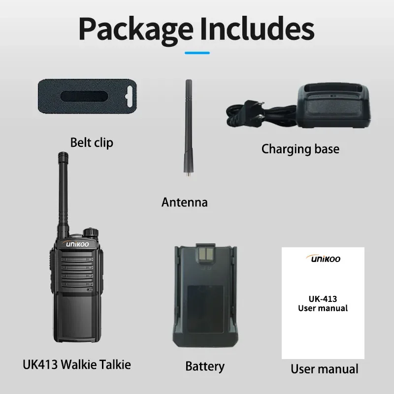 2 PCS UNIKOO Portable Handheld UK413 Walkie Talkie Long Rang PMR FRS Two Way Radio Communication Transceiver Walkies Talkies