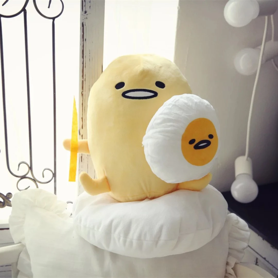 Brinquedo de pelúcia bonito Gudetama, peluches macios recheados, boneca do abraço, travesseiro de dormir, decoração do sofá, presentes de aniversário