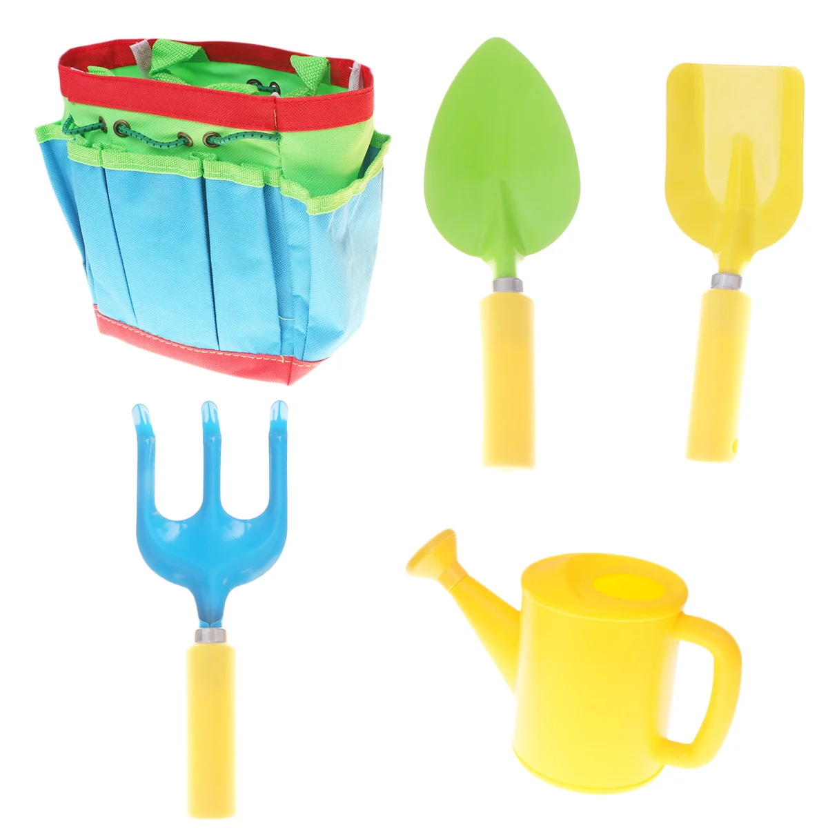 1 セット子供用ガーデニングツールセットミニガーデンツールキットカラフルなプラスチックハンドル軽量子供に安全なプラスチックガーデンツール