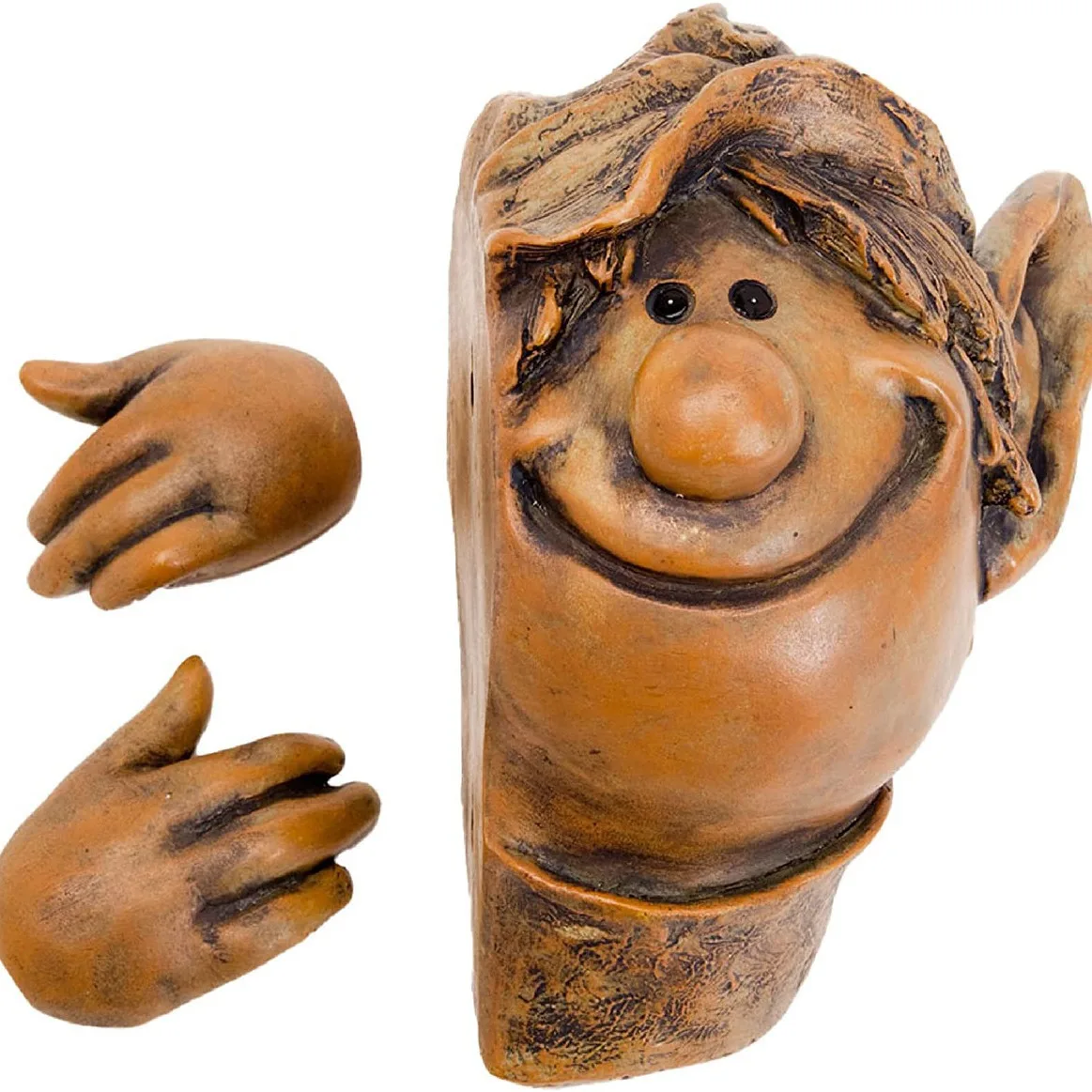 Hide & Seek Tree Elf Sculpture - Resin Garden Decor, Whimsical Tree Hugging Ornament, Outdoor Magic Decor