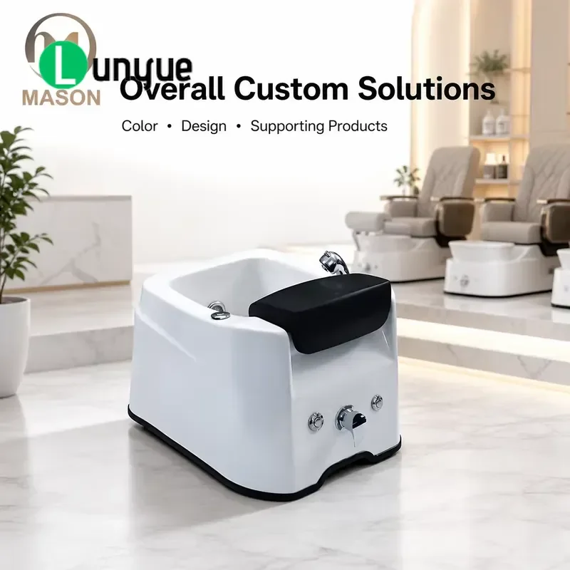 Ceramic Foot Bath Basin Semi Circular Massage Tub with Colorful Lights Affordable Luxury Spa Soaker for Home Beauty Health