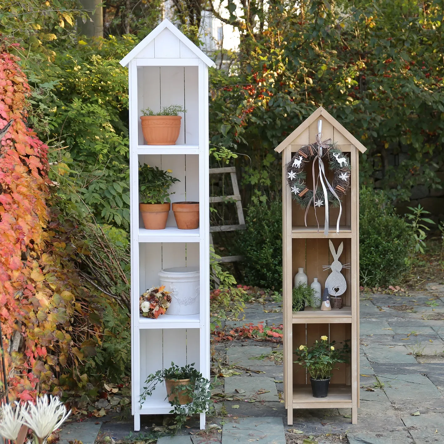 Anti-corrosion wood flower rack shelving, outdoor tool rack, flower pot rack, storage rack, storage cabinet, stand, garden, cour