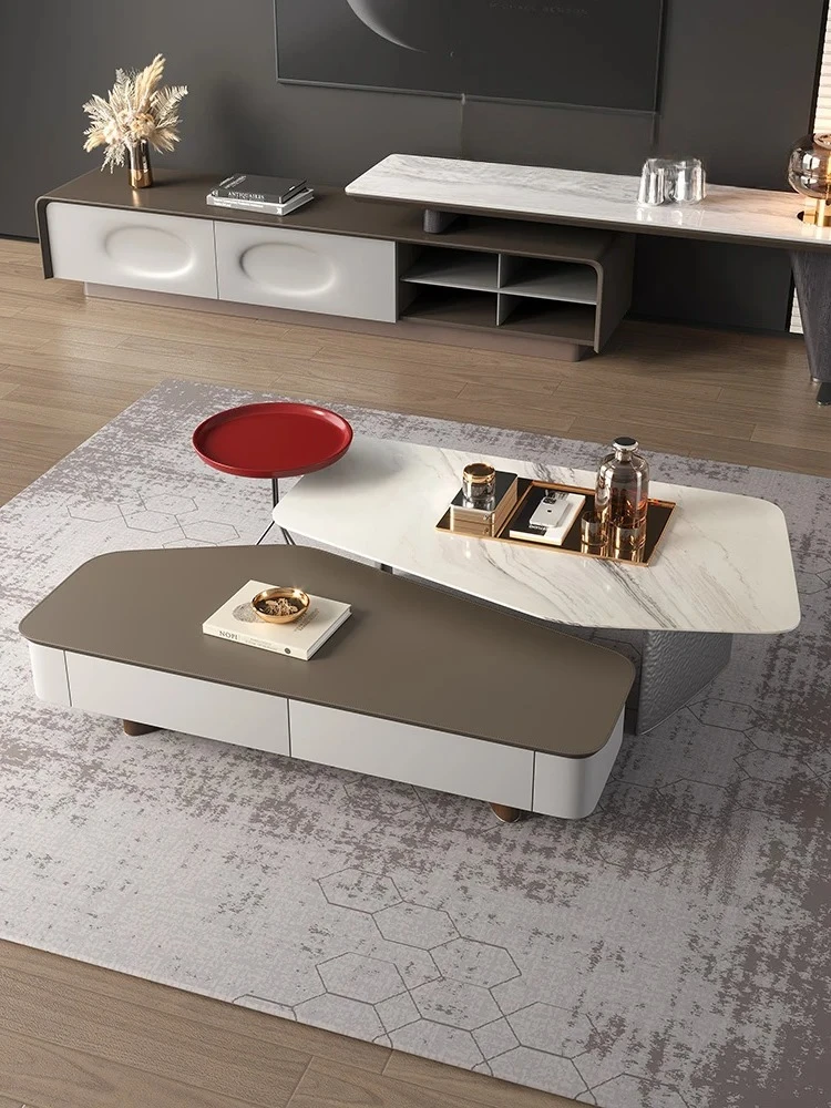 

Высокая и низкая комбинация, креативный, легкий, роскошный, с высоким смыслом, современный простой мраморный журнальный столик для гостиной, столик