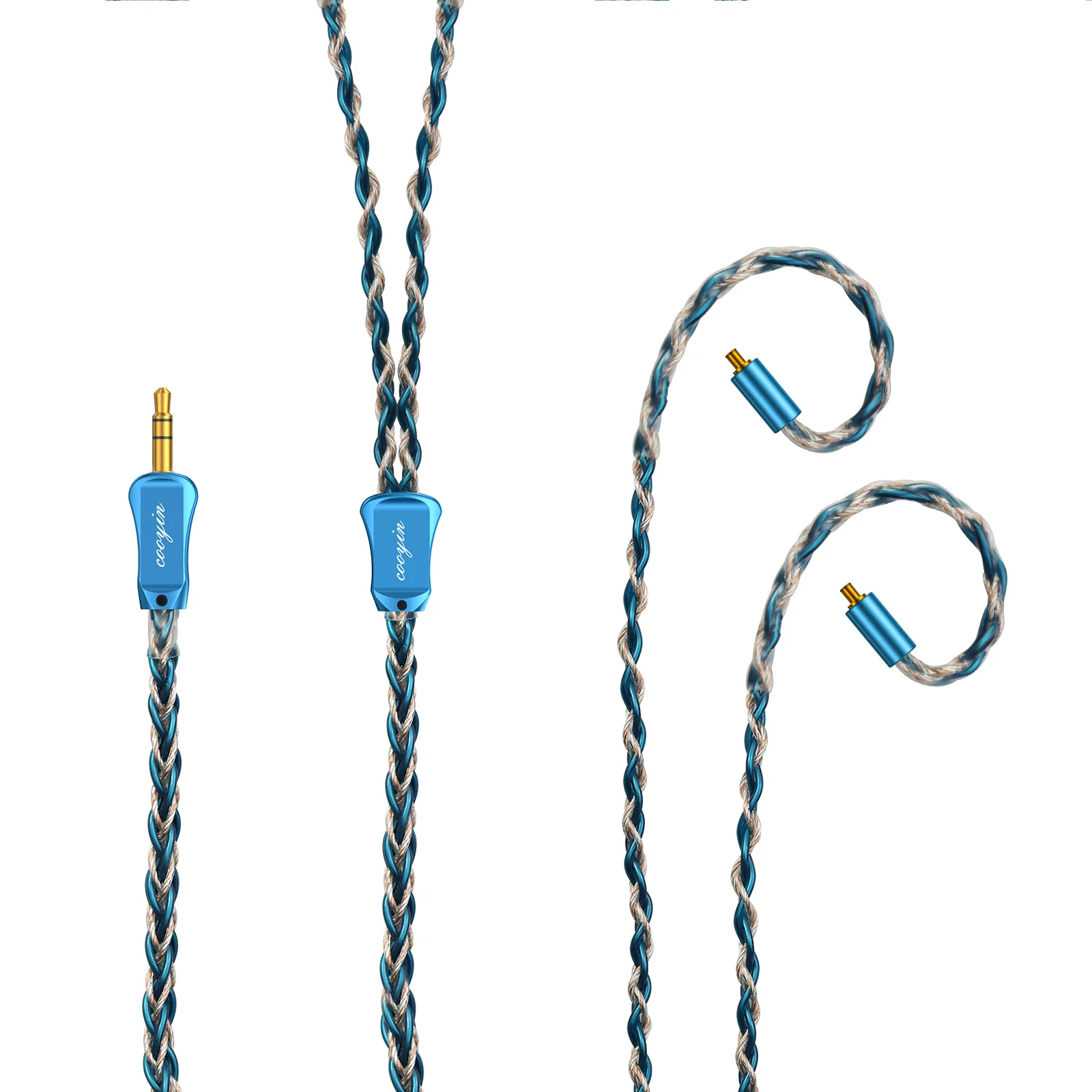 Cooyin A2DC Earphone Cable 24-Core Single Crystal Silver Cable For ATH-LS400/ATH-LS300/ATH-LS200/ATH-LS70 2.5/3.5/4.4mm Plugs