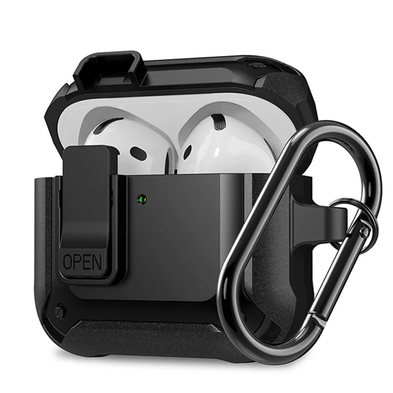

Case for Airpods 4th Generation Case With Lock Clip For Men Women Rugged Armor Shockproof Case Cover for Airpods 4 Gen 2024