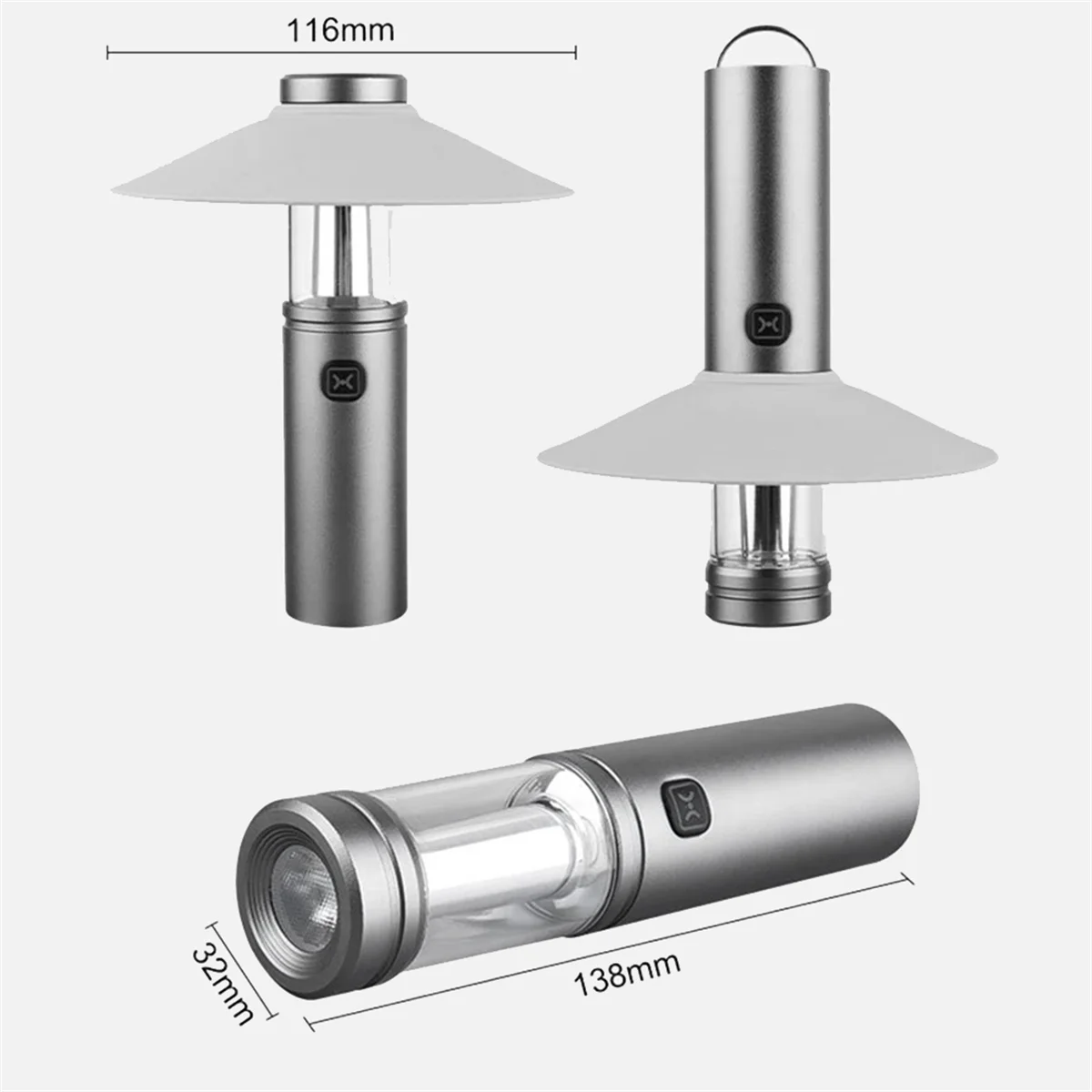 Luz de acampamento LED recarregável A72P - Lanterna multifuncional com carregamento TYPE-C para iluminação de barraca externa estilo-B