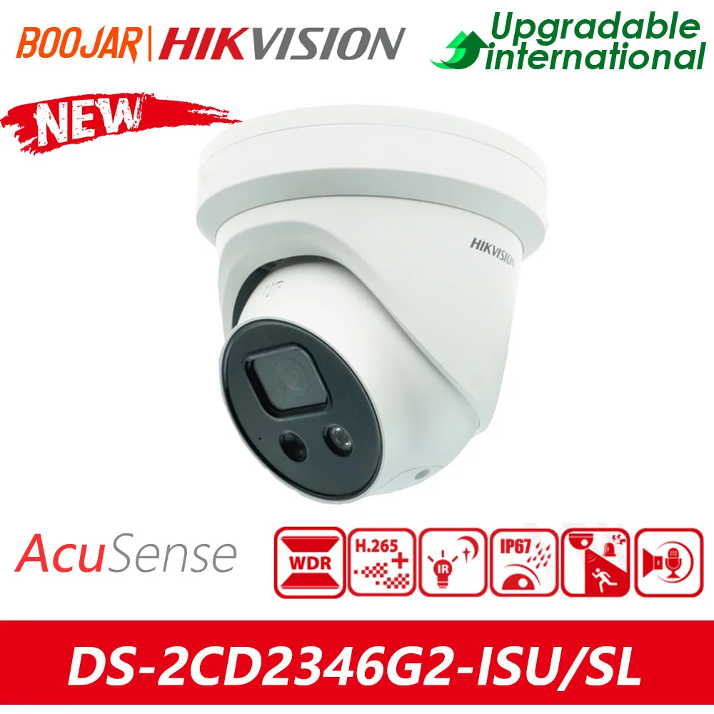 Hikvision Original DS-2CD2346G2-ISU/SL 4 MP AcuSense Strobe Light and Audible Warning Fixed Turret Network Camera