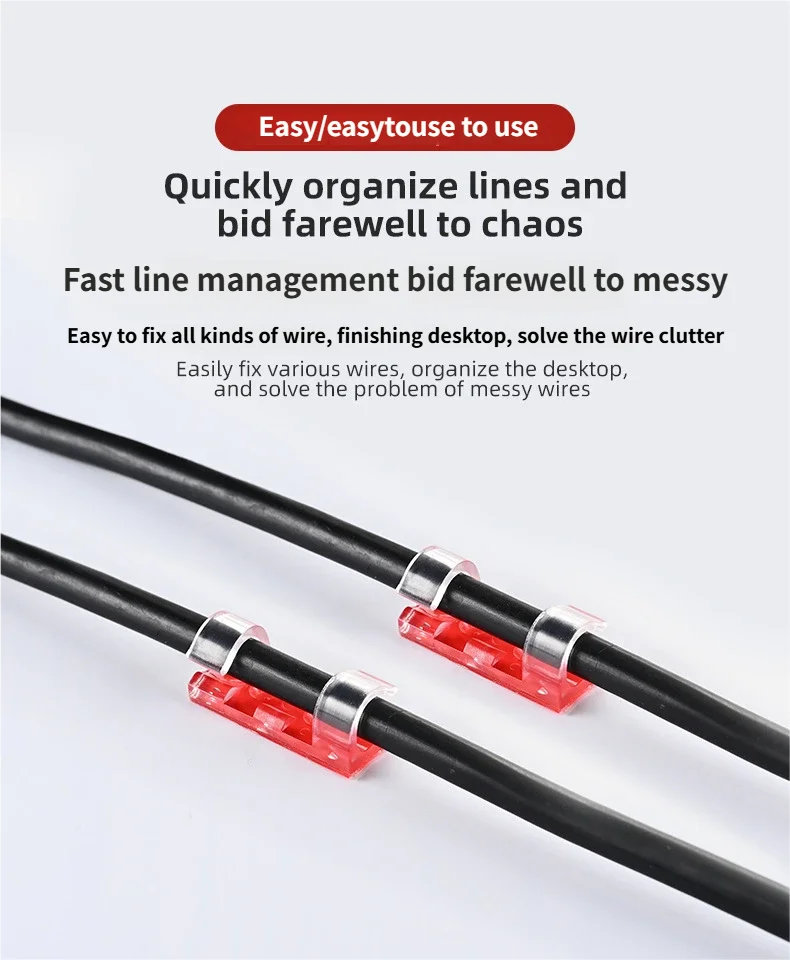 20pcs60pcs بالتنقيط من نوع الذاتي لاصق منظم للأسلاك مقاطع كابلات السحابات بين قوسين لأسلاك السيارات #6