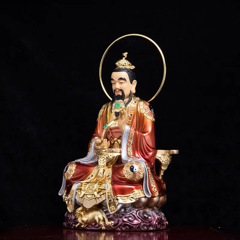 Pure copper Taozu statue Taishang Laojun bronze statue Lingbao Yuanshi Tianzun ornament