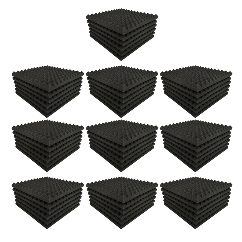 

120 Pack Pyramid Shape Soundproof Foam Sound Proof Padding Treatment Panel for Echo Bass Insulation