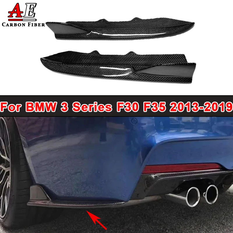 

For BMW F30 F35 13-19 M sports Carbon Fiber Rear Bumper Lip Splitter Spoiler Body Kit Side Canard Corner Wrap Apron Accessories