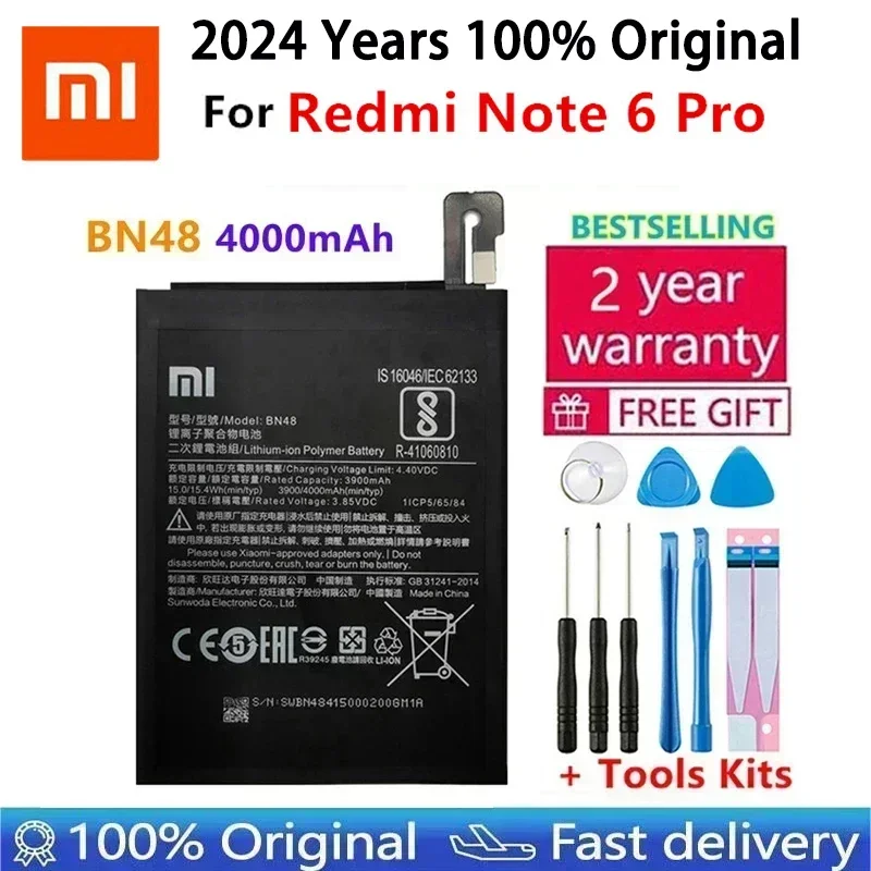 100% Original High Quality Battery For Xiaomi Hongmi Redmi 7 10X Note9 Note10 Note 5 6 8 8T 9 9S 10 10S Pro Batteries Bateria