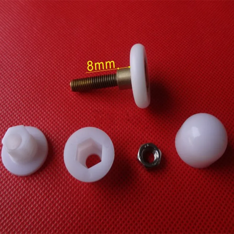 8pcs Plastic Straight Single Pulley Wheel Set Diameter Options 19mm 23mm 25mm 27mm for Sliding Door Shower Room Hardware Rollers
