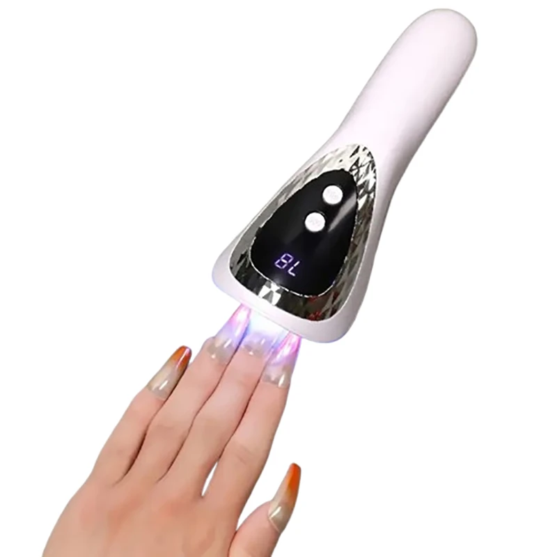 Lámpara LED UV de mano para uñas, secador de uñas recargable con 5 cuentas de lámpara, máquina de secado rápido, manicura portátil para salón DIY en casa