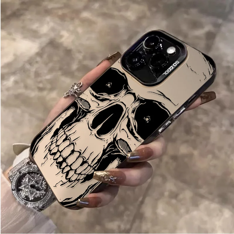 Case for Samsung Galaxy S25 Edge S26 S24 S23 Ultra S22 S21 Plus FE A57 A37 A17 A07 4G Gothic Skull Horror Patterns Bumper Cover