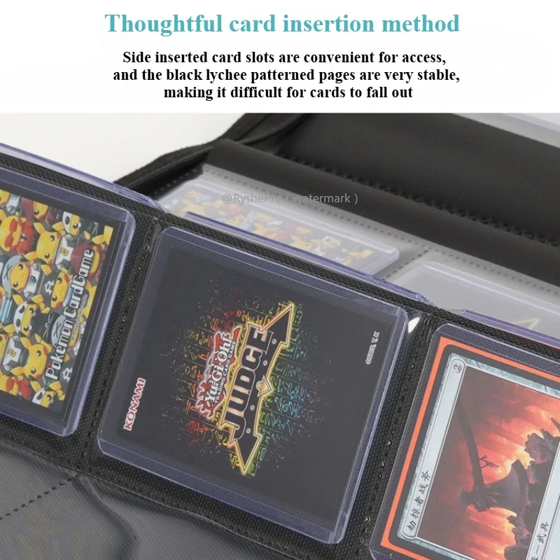 9 Pocket PU Leather Toploader Binder Holds 252 Toploaders 3" X 4" Rigid Card Holder Double Sided Pockets for Pokemon TCG Cards view 6