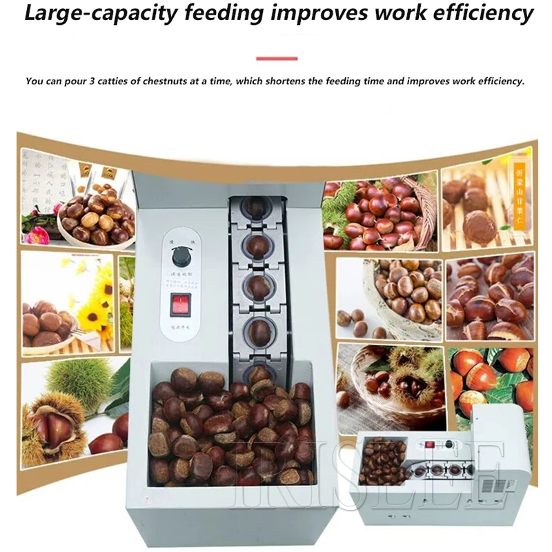 Tabletop Automatic Raw Fresh Chestnut Sheller Opening Cutting Machine Single Row Chestnut Skin Cutter